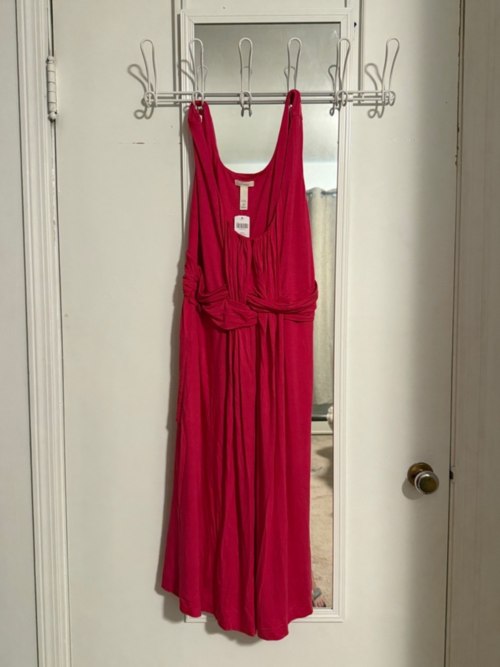Soma Fuchsia Pink Sleeveless Knot-Front Maxi Dress